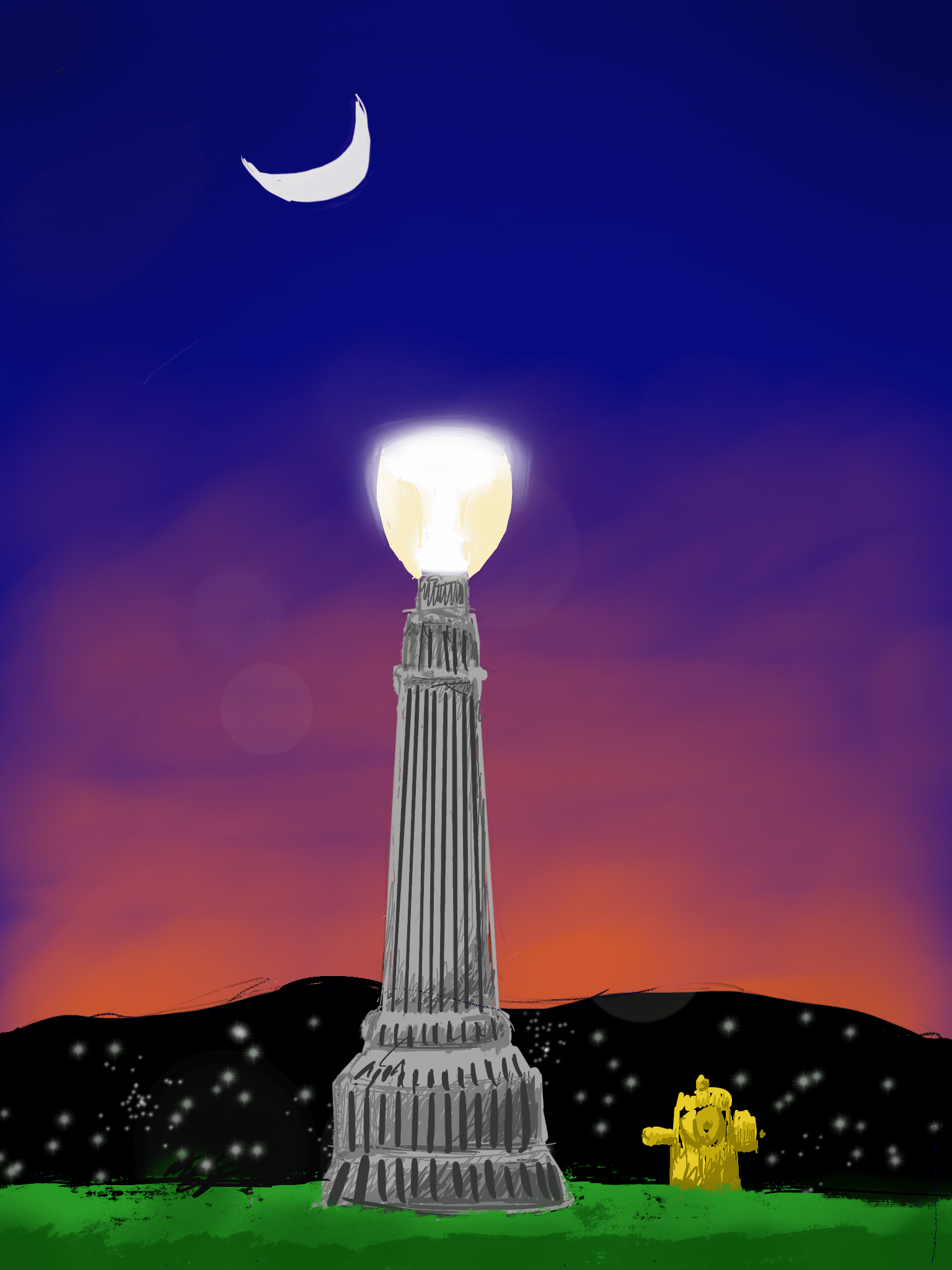 Digital drawing of a lamp